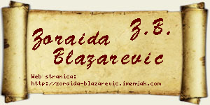 Zoraida Blažarević vizit kartica